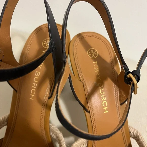 Tory Burch Fisherman Color-block Leather Heel Sandal Women’s Size 9